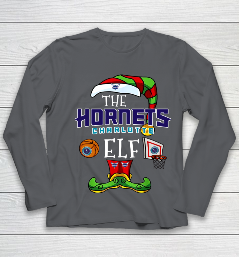 Charlotte Hornets Christmas ELF Funny NBA Youth Long Sleeve 6