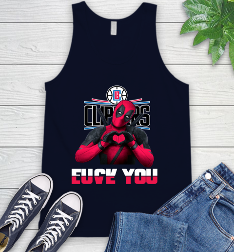 NBA LA Clippers Deadpool Love You Fuck You Basketball Tank Top 2