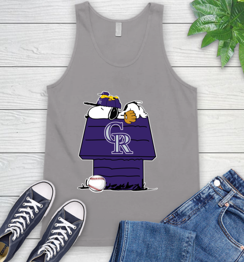 MLB Colorado Rockies Snoopy Woodstock The Peanuts Movie Baseball T Shirt Tank Top 4