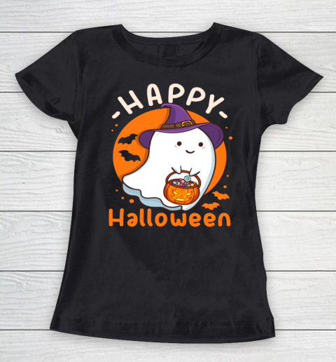 Happy Halloween Ghost Pumpkin Halloween Party Women's T-Shirt