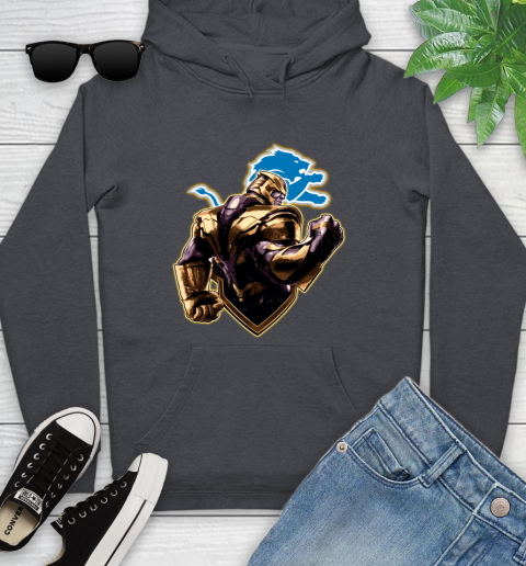 NFL Thanos Avengers Endgame Football Sports Detroit Lions Youth Hoodie 8