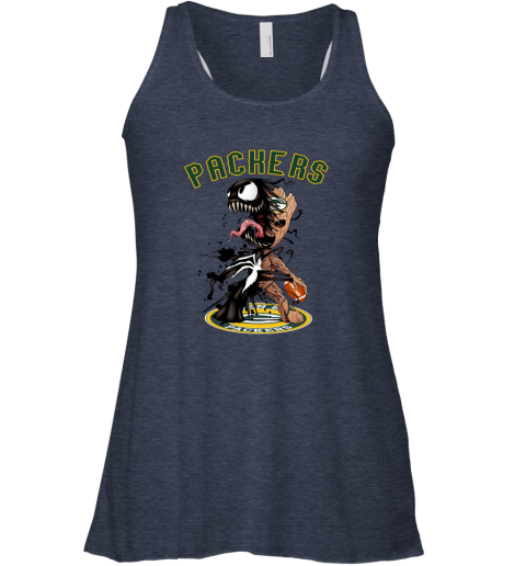 NFL Green Bay Packers Football Venom Groot Guardians Of The Galaxy HHnNYNjDwLl flowy tank 32 95 151514 front heather navy
