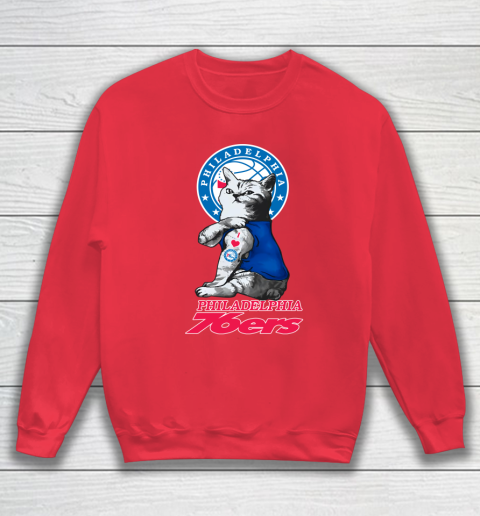 NBA Basketball My Cat Loves Philadelphia 76ers Sweatshirt 7