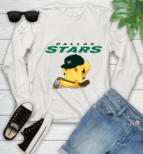 NHL Pikachu Hockey Sports Dallas Stars Youth Long Sleeve 12