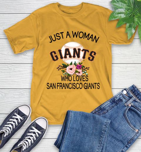 MLB Just A Woman Who Loves San Francisco Giants Baseball Sports T-Shirt 2