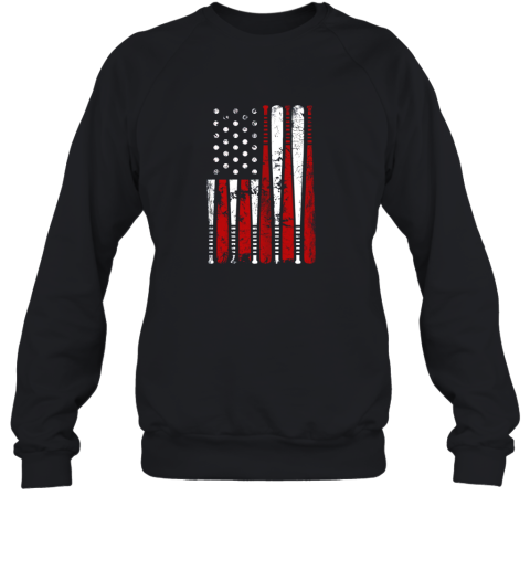 VIntage Baseball Bat American USA Flag Gift Sweatshirt