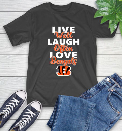 NFL Football Cincinnati Bengals Live Well Laugh Often Love Shirt T-Shirt