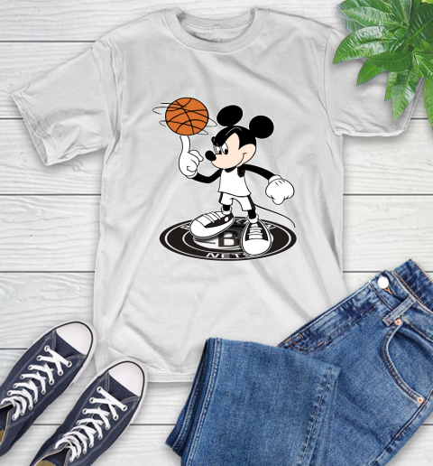 NBA Basketball Brooklyn Nets Cheerful Mickey Disney Shirt T-Shirt 2