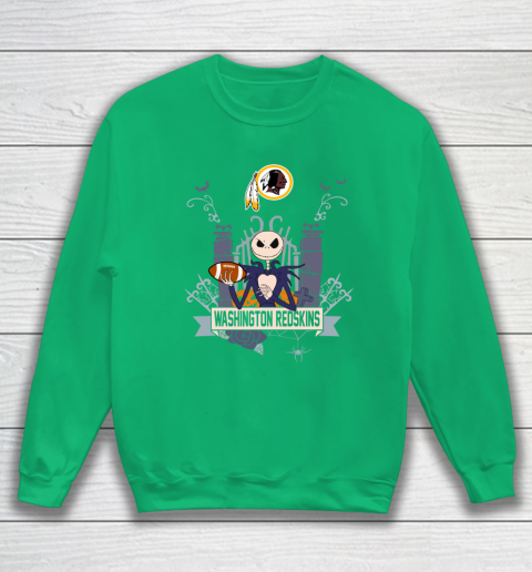 NFL Washington Redskins Football Jack Skellington Halloween Sweatshirt 5