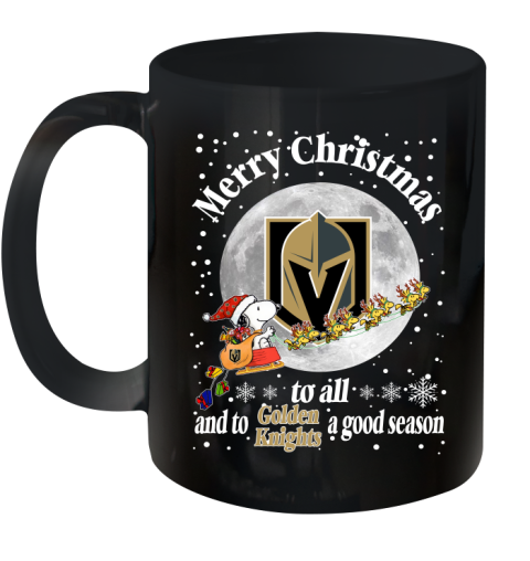 Vegas Golden Knights Merry Christmas To All And To Golden Knights A Good Season NHL Hockey Sports Ceramic Mug 11oz