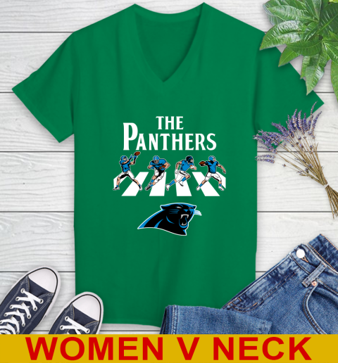 NFL Football Carolina Panthers The Beatles Rock Band Shirt Women's V-Neck T-Shirt 5