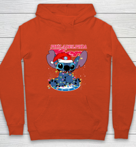 Philadelphia 76ers NBA noel stitch Basketball Christmas Youth Hoodie 3