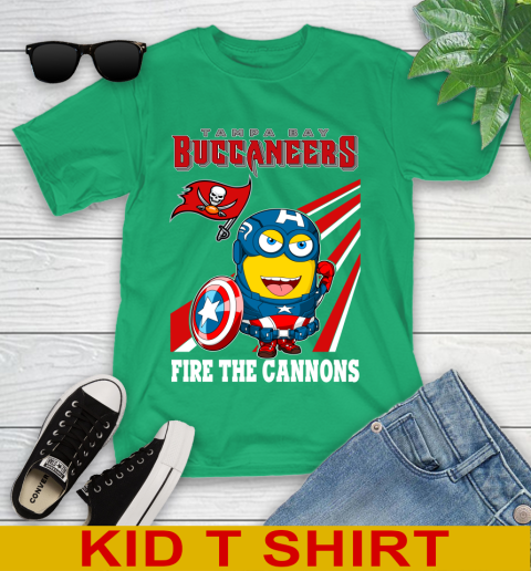 NFL Football Tampa Bay Buccaneers Captain America Marvel Avengers Minion Shirt Youth T-Shirt 7