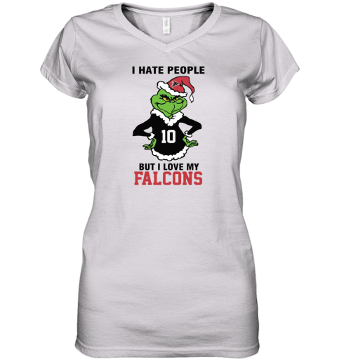 I Hate People But I Love My Falcons Atlanta Falcons NFL Teams Women's V-Neck T-Shirt