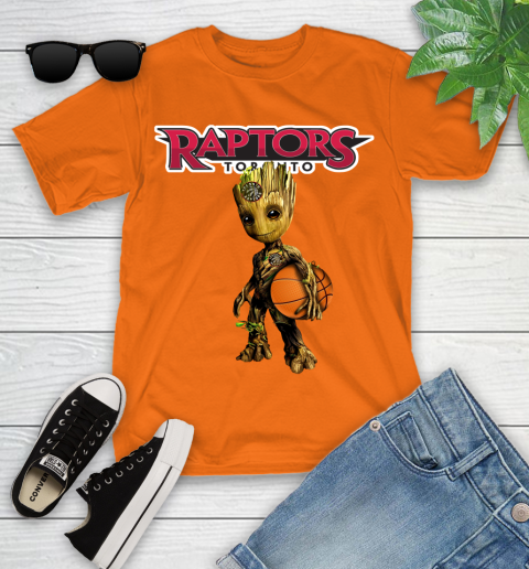 Toronto Raptors NBA Basketball Groot Marvel Guardians Of The Galaxy Youth T-Shirt 7