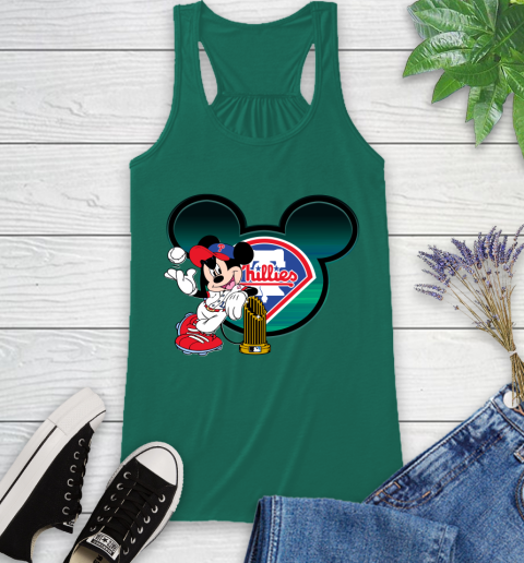 MLB Philadelphia Phillies The Commissioner's Trophy Mickey Mouse Disney Racerback Tank 7