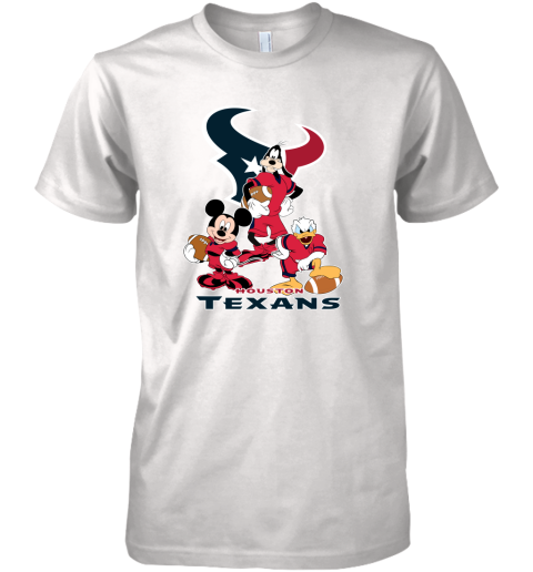 Mickey Donald Goofy The Three Houston Texans Football Premium Men's T-Shirt