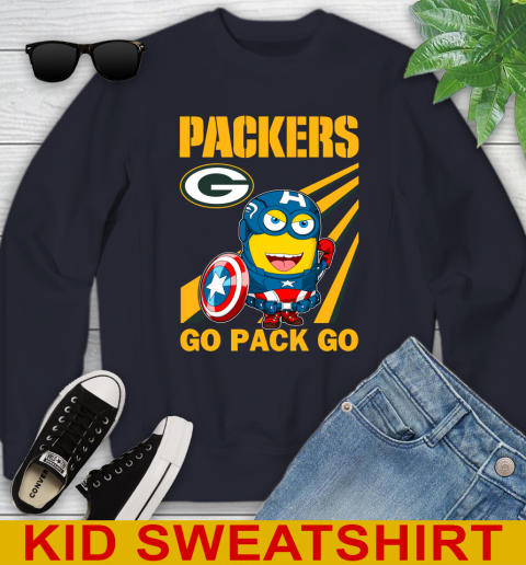 NFL Football Green Bay Packers Captain America Marvel Avengers Minion Shirt Youth Sweatshirt 2