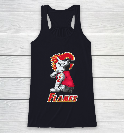 NHL My Cat Loves Calgary Flames Hockey Racerback Tank 7