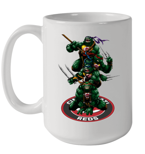 MLB Baseball Cincinnati Reds Teenage Mutant Ninja Turtles Shirt Ceramic Mug 15oz