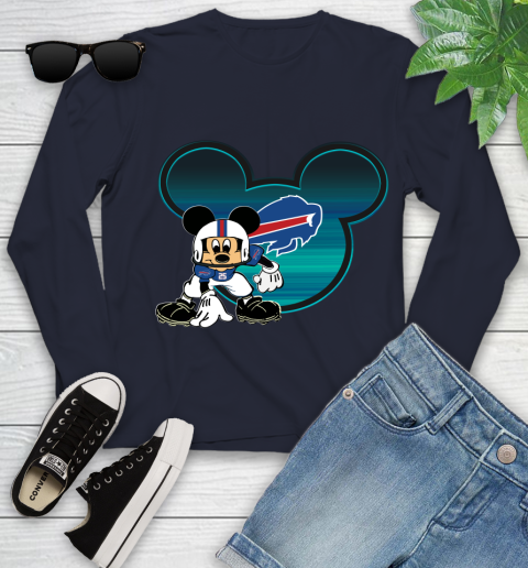 NFL Buffalo Bills Mickey Mouse Disney Football T Shirt Youth Long Sleeve 3