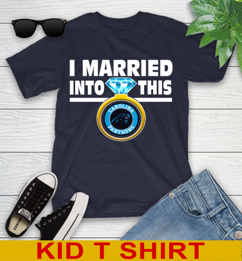 Carolina Panthers NFL Football I Married Into This My Team Sports Youth T-Shirt 2