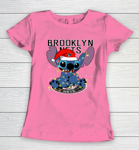 Brooklyn Nets NBA noel stitch Basketball Christmas Women's T-Shirt 9