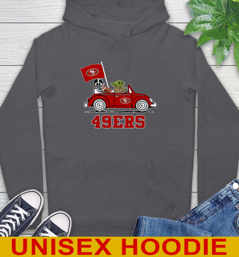 NFL Football San Francisco 49ers Darth Vader Baby Yoda Driving Star Wars Shirt Hoodie 7
