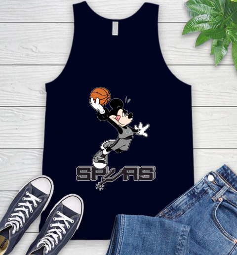 NBA Basketball San Antonio Spurs Cheerful Mickey Mouse Shirt Tank Top 3