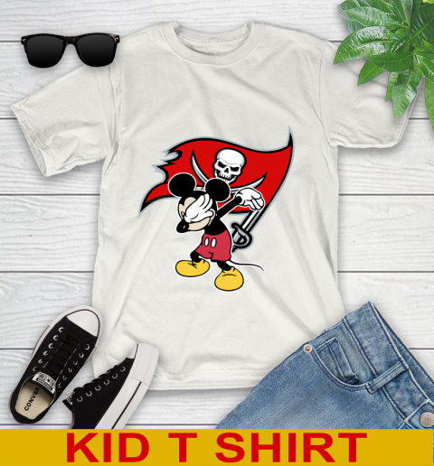 Tampa Bay Buccaneers NFL Football Dabbing Mickey Disney Sports Youth T-Shirt