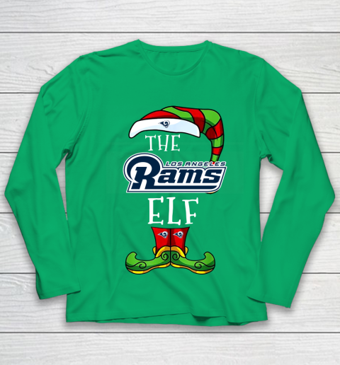 Los Angeles Rams Christmas ELF Funny NFL Youth Long Sleeve 4