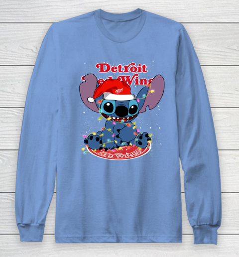 Detroit Red Wings NHL Hockey noel stitch Christmas Long Sleeve T-Shirt 8