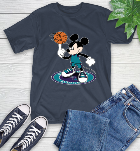 NBA Basketball Charlotte Hornets Cheerful Mickey Disney Shirt T-Shirt 4