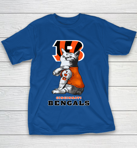 NFL Football My Cat Loves Cincinnati Bengals Youth T-Shirt 6