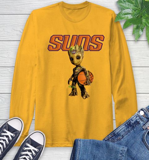 Phoenix Suns NBA Basketball Groot Marvel Guardians Of The Galaxy Long Sleeve T-Shirt - Image 4