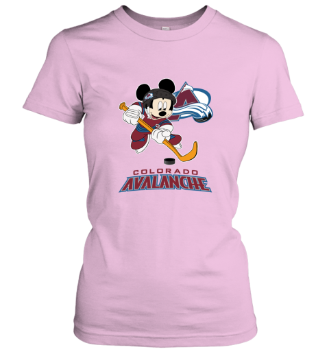 NHL Hockey Mickey Mouse Team Colorado Avanlanche Women's T-Shirt