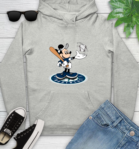 MLB Baseball Seattle Mariners Cheerful Mickey Disney Shirt Youth Hoodie 2