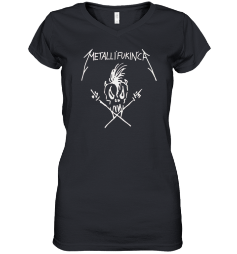 Metallifukinca Women's V-Neck T-Shirt