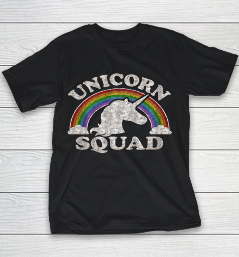Rainbow Clouds Retro Vintage Style Gift Unicorn Squad Youth T-Shirt