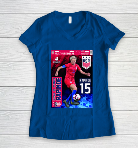 Megan Rapinoe USA Team 15 Women's V-Neck T-Shirt 7