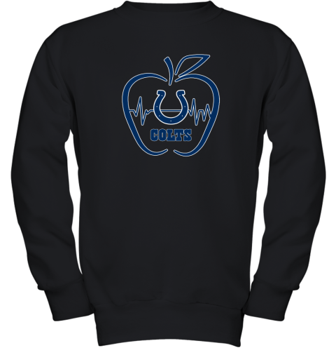 Apple Heartbeat Teacher Symbol Indianapolis Colts Youth Sweatshirt