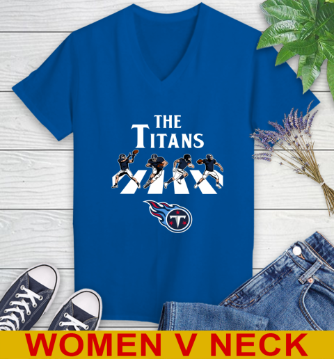 NFL Football Tennessee Titans The Beatles Rock Band Shirt Women's V-Neck T-Shirt 9