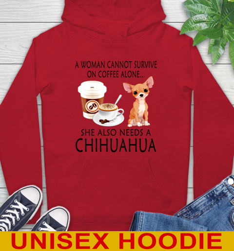 Women cannot survive on coffee alone she also need a cHIHUAHUA tshirt 21