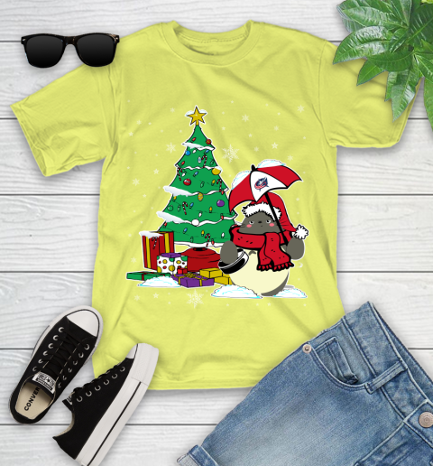 Columbus Blue Jackets NHL Hockey Cute Tonari No Totoro Christmas Sports Youth T-Shirt 10