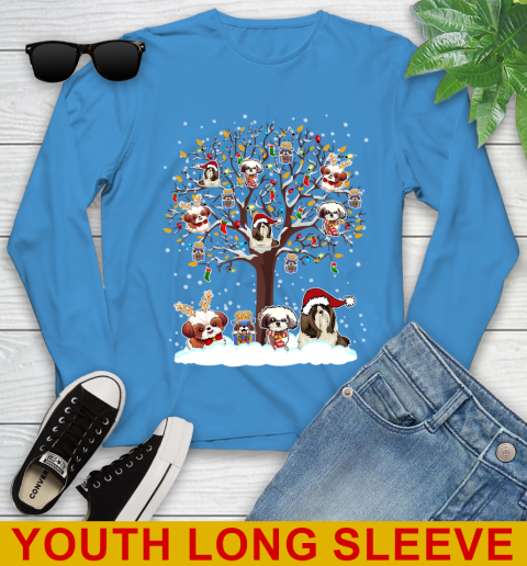 Shih Tzu dog pet lover light christmas tree shirt 124