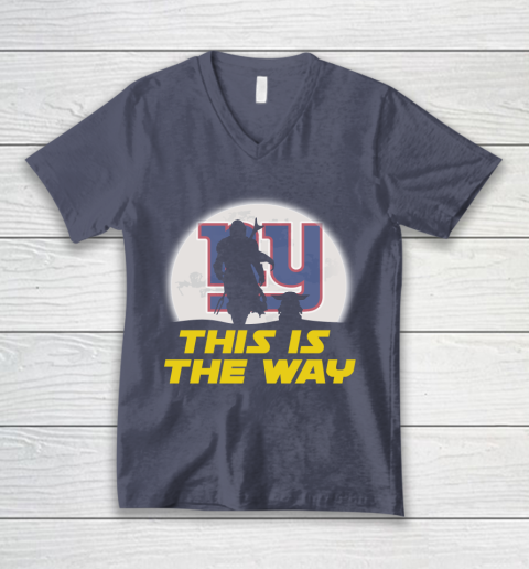 New York Giants NFL Football Star Wars Yoda And Mandalorian This Is The Way V-Neck T-Shirt 7