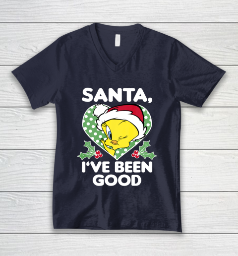 Looney Tunes Christmas Tweety Bird Santa I ve Been Good V-Neck T-Shirt 2