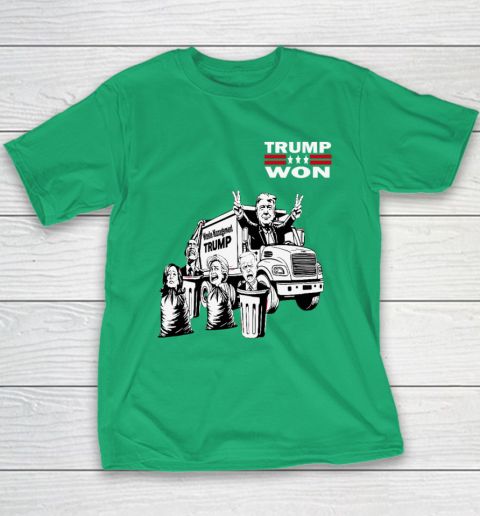 Trump Won Trump Waste Management Funny Trump Garbage Truck Youth T-Shirt 4