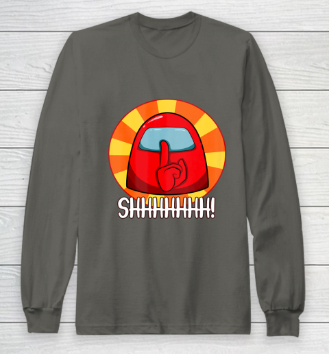 Among Us Game Shirt Cool Among Us shirt Crewmate or Impostor SHHHHHH Long Sleeve T-Shirt 5