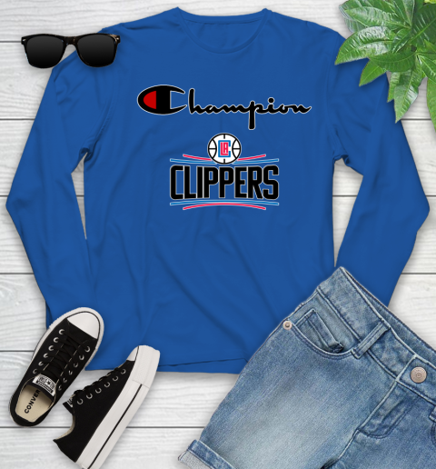 NBA Basketball LA Clippers Champion Shirt Youth Long Sleeve 7